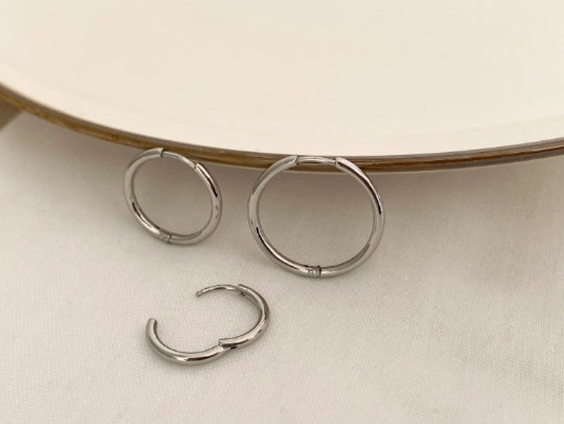 Ohrringe 3er Set filigrane Creolen mit KLICK-Verschluss aus Edelstahl, Silber, Gold, Hoop Earrings, runde Creolen, Weihnachtsgeschenk Bild 6