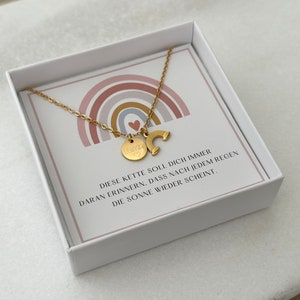 Collana pendente Arcobaleno Catena battesimo cresima Acciaio inossidabile Argento Oro Rosé Incoraggiatore Portafortuna Regalo di ritorno a scuola immagine 3