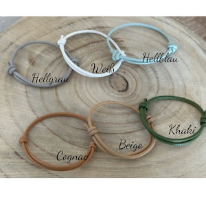 Personalized leather knot bracelet, leather bracelet in various colors, personalized bracelet, Christmas gift GIFT CARD image 4