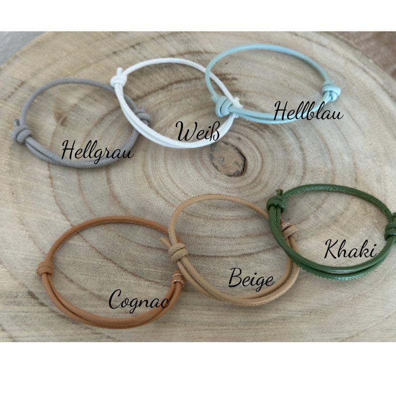 Personalized leather knot bracelet, leather bracelet gift for best friend, maid of honor, sister, mom image 4