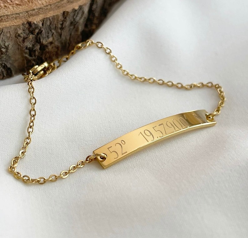 Personalized Engraved Plate Bracelet, Name Bracelet, Engraved Bracelet, Stainless Steel, 18K Gold, Silver, Rose Gold image 4