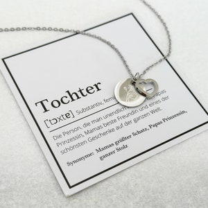 personalisierte Herzkette mit Fotokarte und Wunschtext Herzkette mit graviertem Plättchen Herzanhänger Muttertagsgeschenk Bild 3