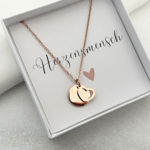 personalized heart necklace with photo card and desired text Heart necklace with engraved plate Heart pendant Mother's Day gift image 2