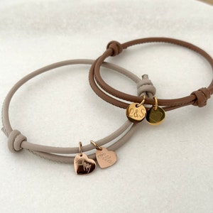 Personalized leather knot bracelet, leather bracelet gift for best friend, maid of honor, sister, mom image 2