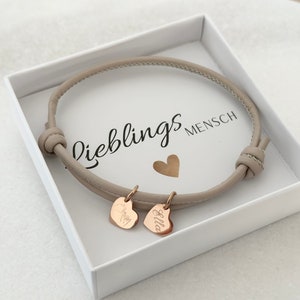 Gepersonaliseerde leren knooparmband, leren armband verschillende kleuren, gepersonaliseerde armband, kerstcadeau + CADEAUBON