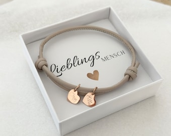 Personalized leather knot bracelet, leather bracelet in various colors, personalized bracelet, Christmas gift + GIFT CARD