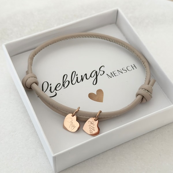 Personalized leather knot bracelet, leather bracelet in various colors, personalized bracelet, Christmas gift + GIFT CARD