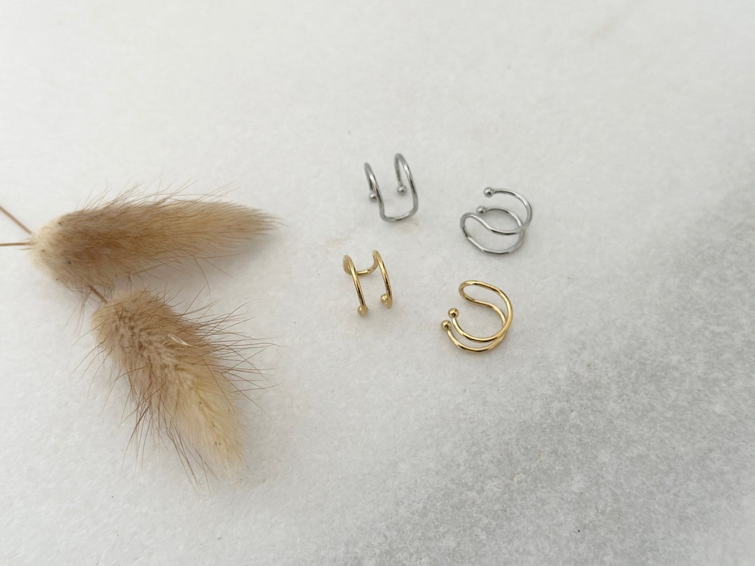 Double Ear Clamp Ear Cuff Stainless Steel Stainless Etsy