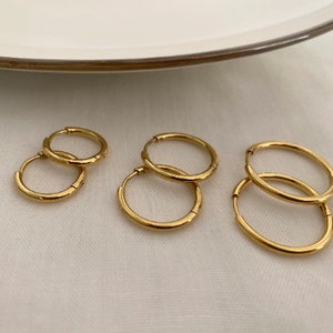 Ohrringe 3er Set filigrane Creolen mit KLICK-Verschluss aus Edelstahl, Silber, Gold, Hoop Earrings, runde Creolen, Weihnachtsgeschenk Bild 5