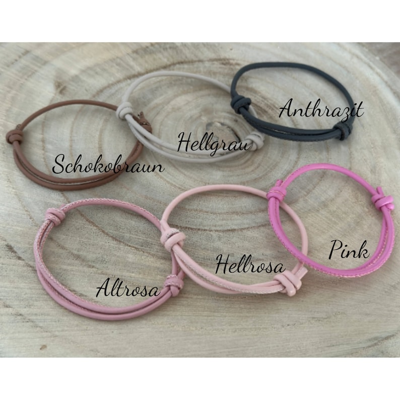 Personalized leather knot bracelet, leather bracelet gift for best friend, maid of honor, sister, mom image 3