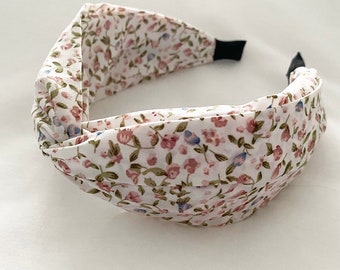 Comfortable headband with floral pattern in different colors, headband with fabric knot, hair band, hair accessories as a gift