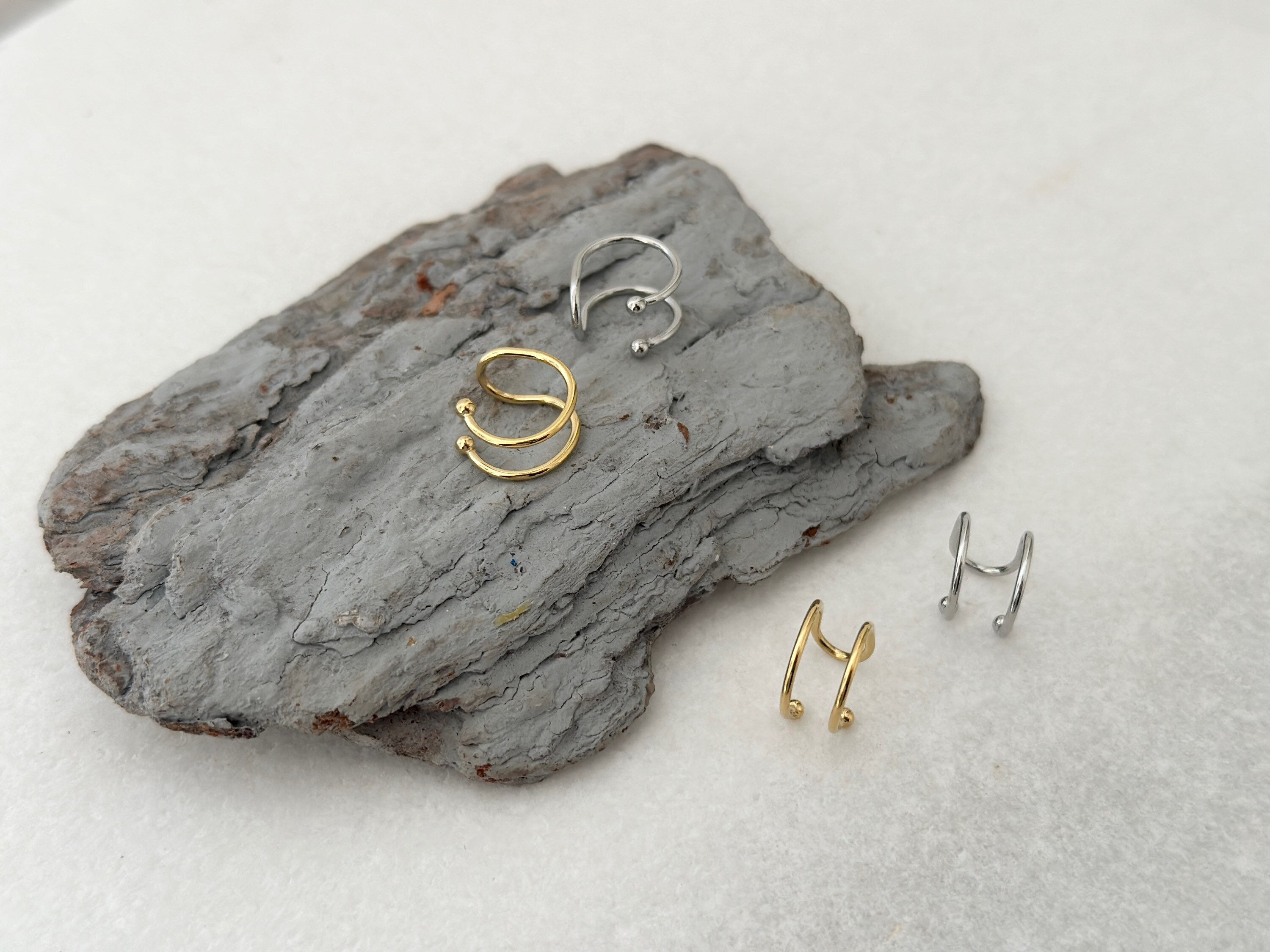 Double Ear Clamp Ear Cuff Stainless Steel Stainless Etsy