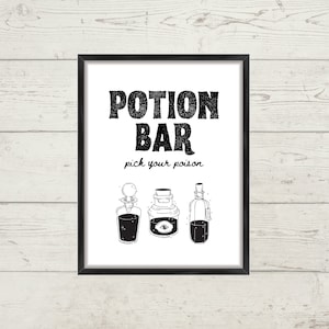 Potion Bar - Pick Your Poison | Printable Art | Bar Cart Art