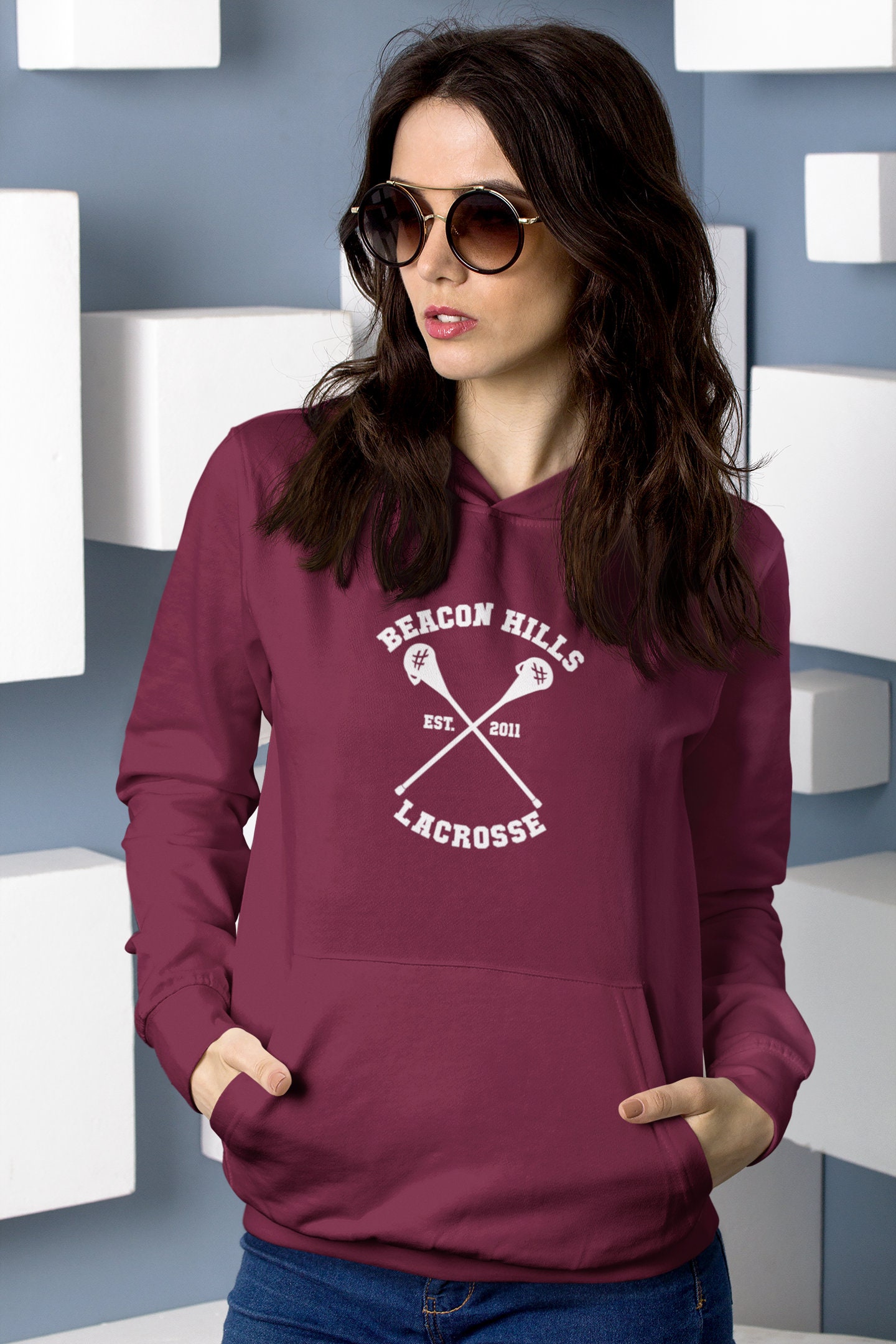 thumbnail image 2 of Teen Wolf Beacon Hills Lacrosse Hoodie – Unisex Pullover Hooded Sweatshirt, 50/50 Cotton/Poly 2 of 10