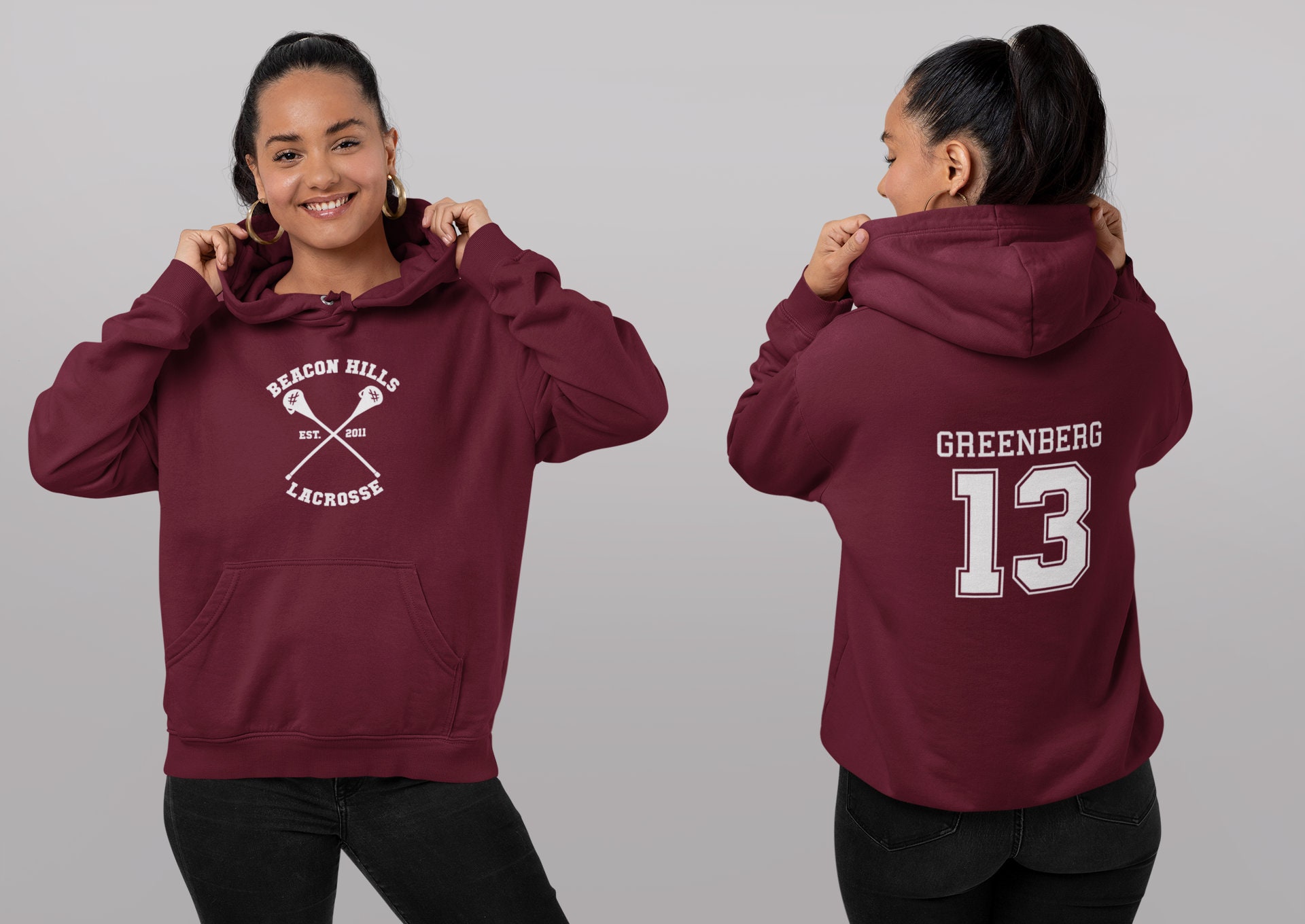 Beacon Hills Teen HOODIE Stilinski McCall Lahey All Names Lacrosse  PERSONALIZED