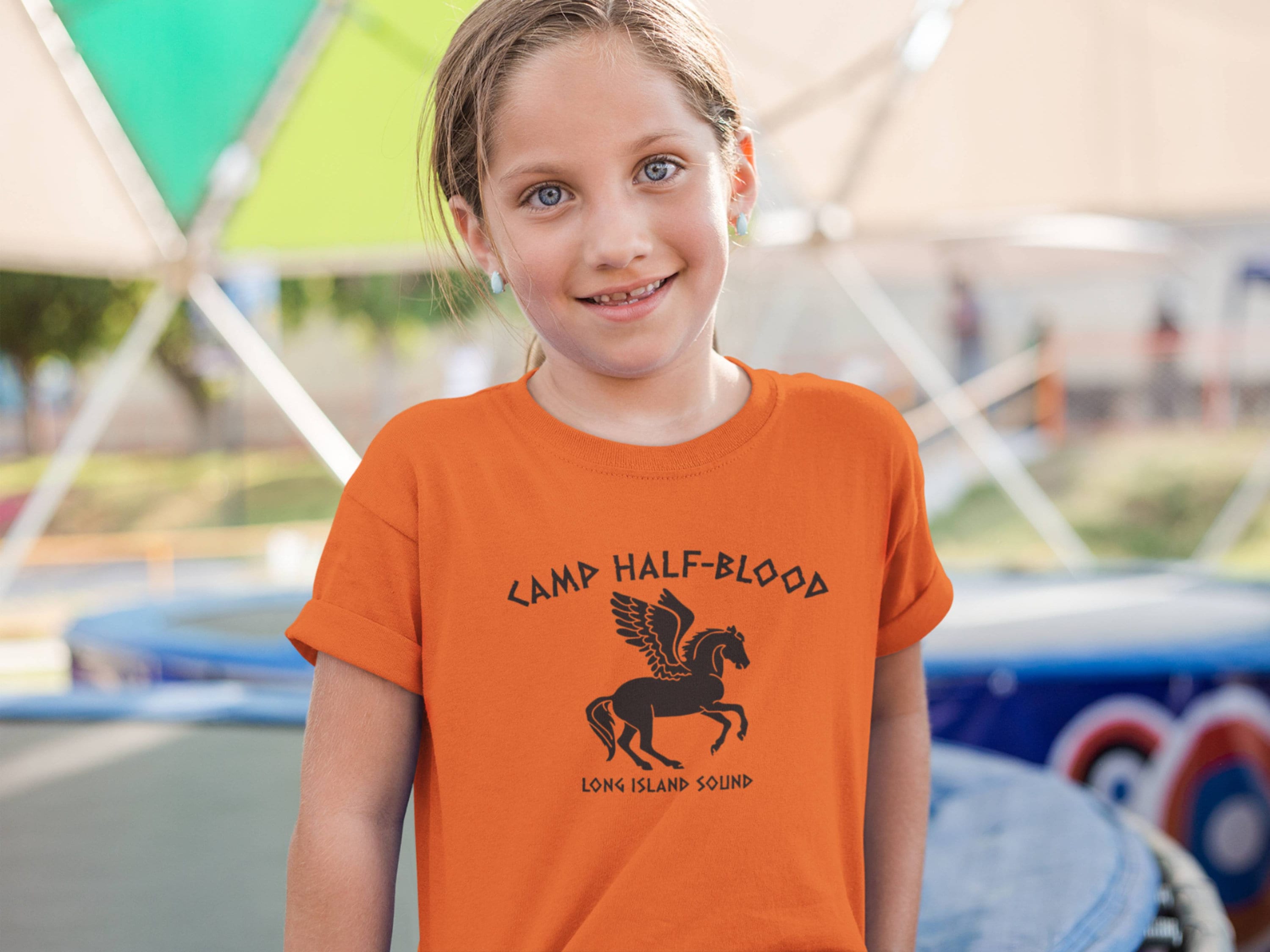 Shop4Ever Men's Camp Half Blood Graphic T-shirt XXX-Large Orange 