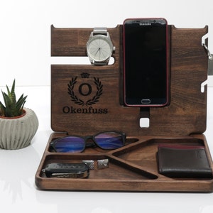 Unique Christmas Gift, Docking Station, Perfect Gift for Husband and Dad, Men Birthday gift, Dock Station,Wooden Organizer, Anniversary Day,