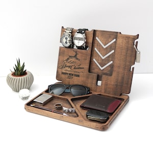 Unique Christmas Gift,Docking Station,Perfect Gift for Husband and Dad,Men Birthday gift,Dock Station,Wooden Organizer,AnniversaryDay