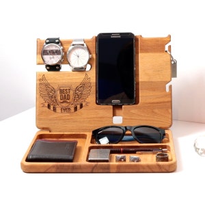 Wooden Docking Station,Perfect Gift for husband and Dad,Fathers day gift ideas,men birthday gift,wood dock station,Custom Mens Gift,