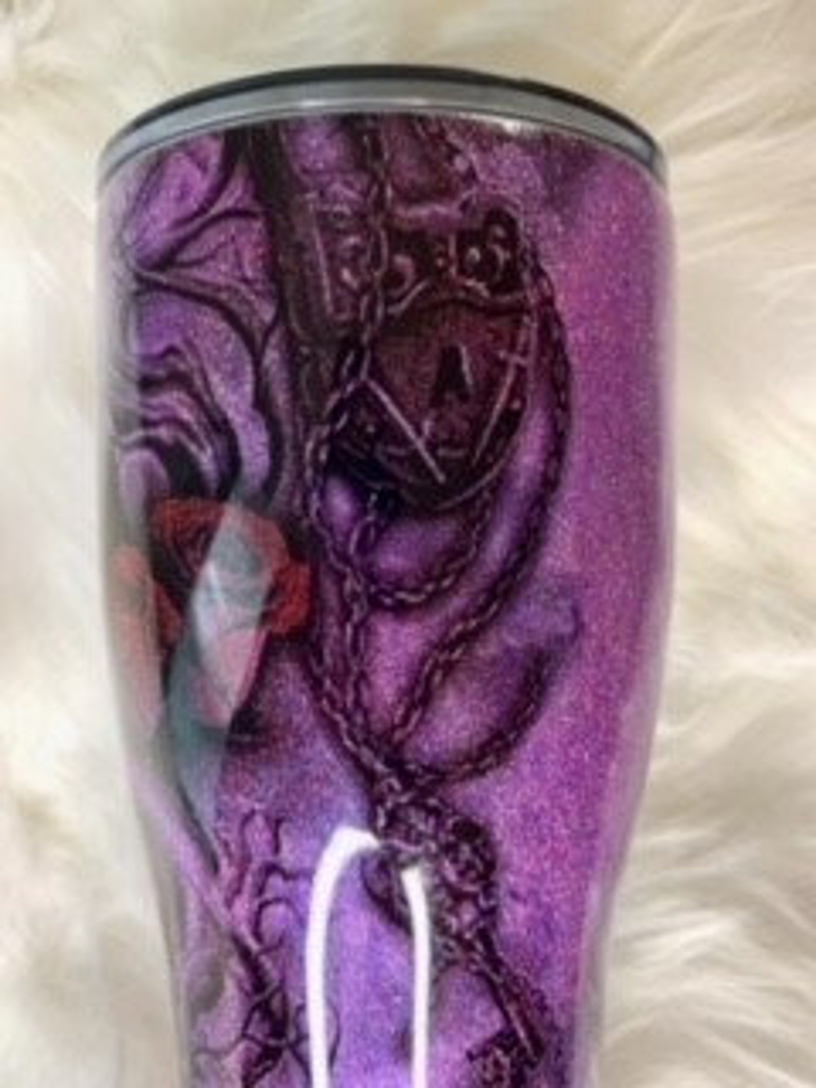 Purple Glitter Tumbler Personalized Tumbler for Women Custom Etsy