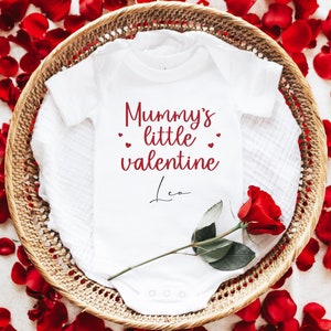 Personalised My First Valentine&#39;s Day Baby Vest and Sleepsuit | New Baby First Valentine&#39;s Outfit | Valentine&#39;s Child Vest, Babygrow, Suit