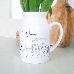 Personalised Flower Jug | Mam, Nana, Nanna, Grandma Gift | Gift for Her | Gift Idea for Grandparent | Personalised Flower Jug Vase