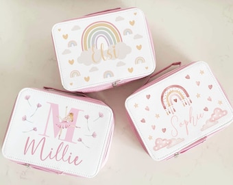 Personalised Children's Lunch Bag | Back to School Lunch Bag | Pink Girls Lunch Bag | Pastel Rainbow | Pink Rainbow | Ballerina Lunch Bag