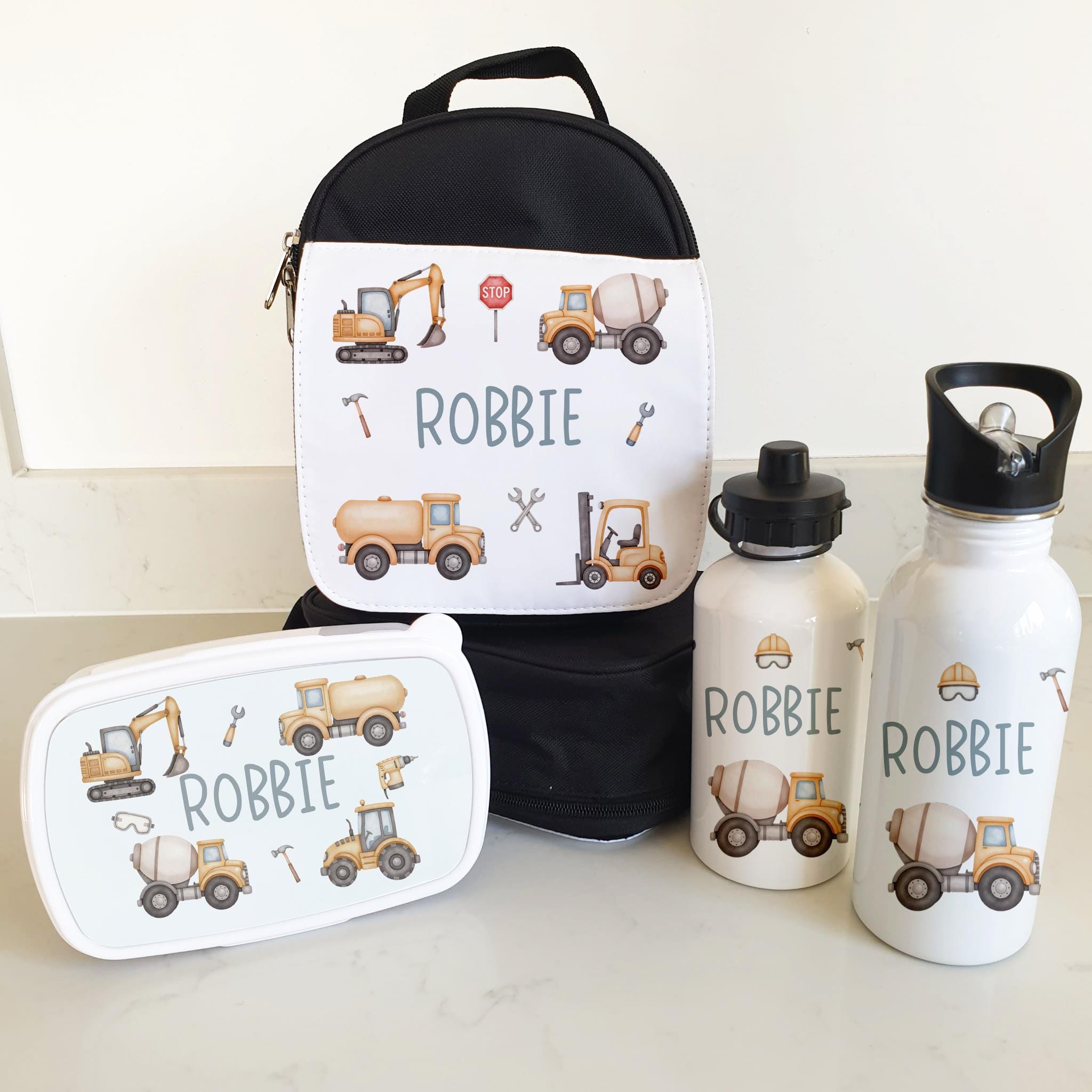 Personalised Lunch Box & Water Bottle Set | Back to School Boys Lunch ...