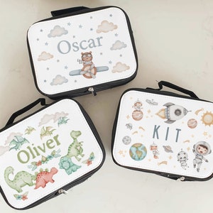 Personalised Lunch Box & Water Bottle Set | Back to School Boys Lunch Bag | Kids Lunch Box and Water Bottle | Spaceman | Dinosaur | Plane