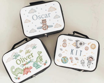 Personalised Lunch Box & Water Bottle Set | Back to School Boys Lunch Bag | Kids Lunch Box and Water Bottle | Spaceman | Dinosaur | Plane