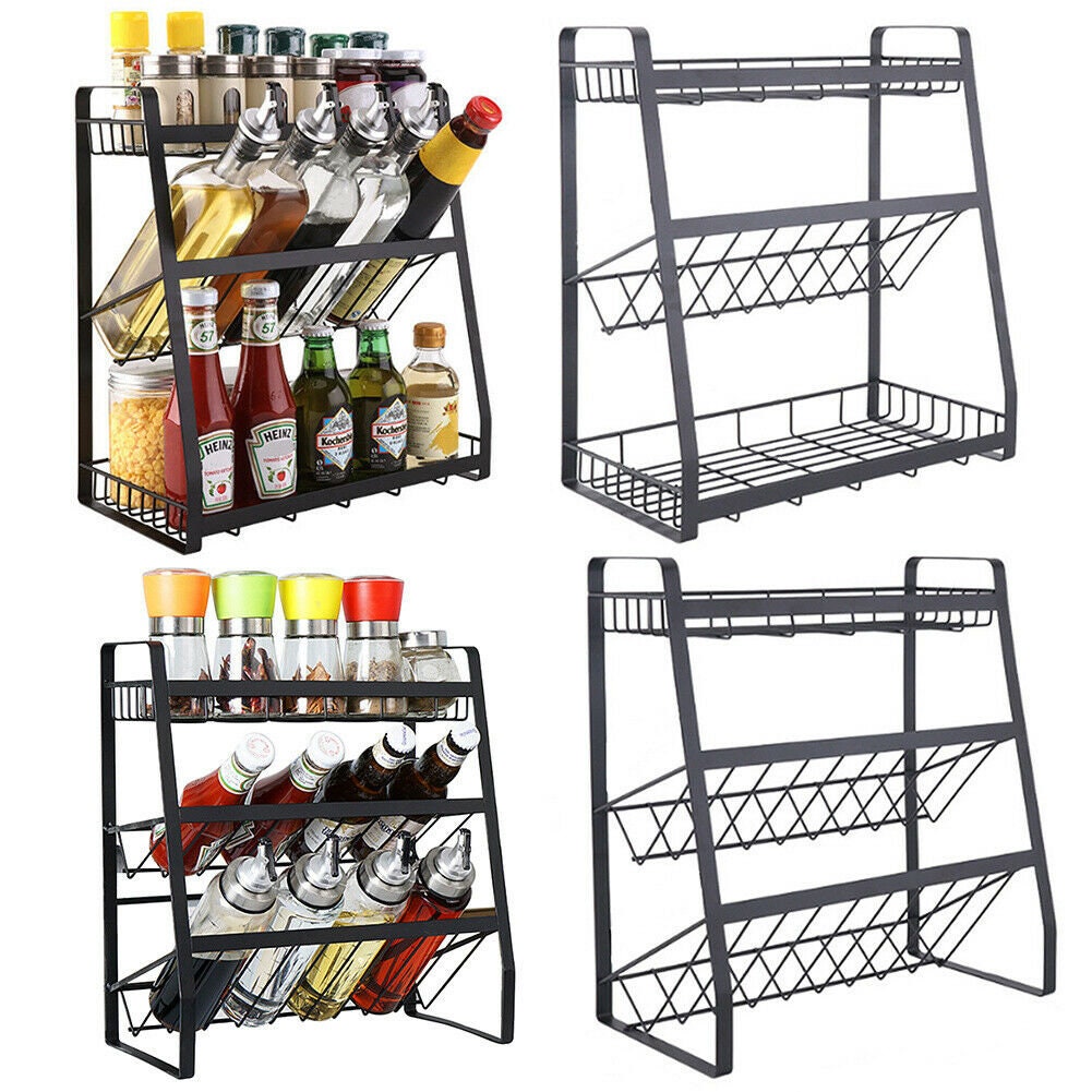 3 Tier Metal Stand Sauce Bottle Rack Holder Kitchen Storage Etsy UK
