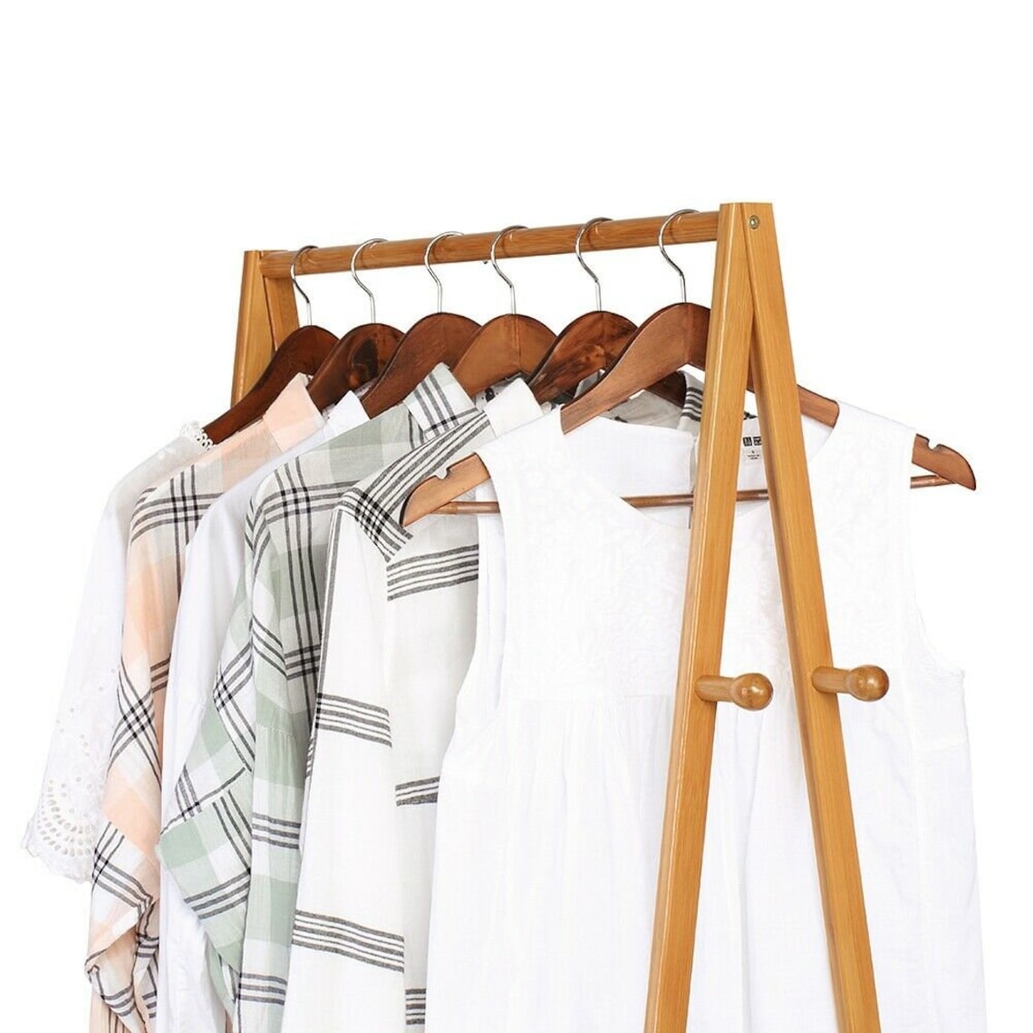Bamboo Clothes Rail Rack Garment Dress Display Stand Shoes Etsy