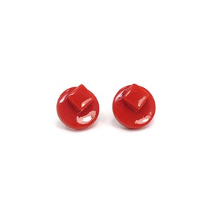 Geometric Disc Stud Earrings in Various Colors Recycled Glass Rally Collection Scarlet