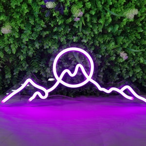 Custom Sunrise Sunset Neon Sign, Personalized Gift For Her Him, Wall Art, Mountain Led Neon Light Sign, Easter Gift, Mother&#39;s Day Gift