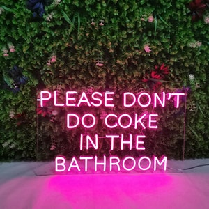 Letrero de neón "Por favor, no tomes Coca-Cola en el baño", letrero de neón LED, regalo personalizado, letrero de neón para dormitorio, regalo de cumpleaños, regalo de carta, decoración de pared