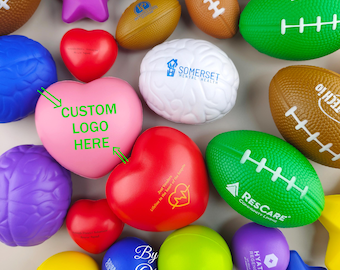 50pcs Personalized Sponge Ball for Pressure Relief,Custom Logo Ball,Customized Business Gift,Round Heart Star Football Brain Relief Ball