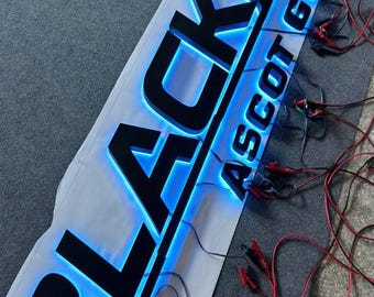 Custom Metal Backlit RGB Logo Sign, 3D Business Wall Decor