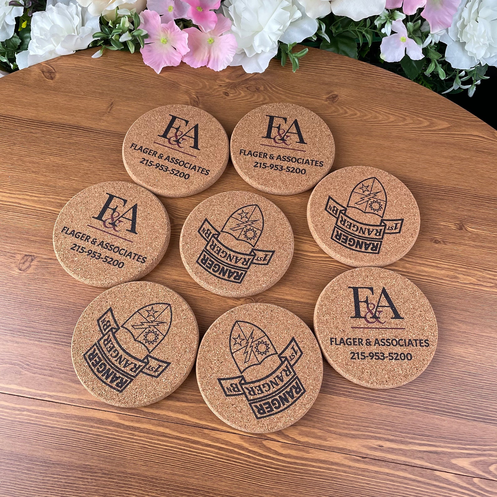 100 Pcs Custom Cork Coasters Coaster With Personalised Logo Etsy