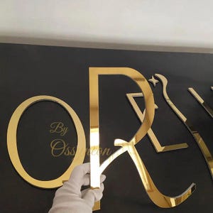 Letra de metal 3D cortada con láser personalizada, letrero con logotipo de oficina y negocio, letra 3D de 1 a 5 mm de grosor, decoración creativa para escaparates