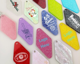 Llavero acrílico con purpurina personalizado, llavero con logotipo personalizado, regalos empresariales al por mayor