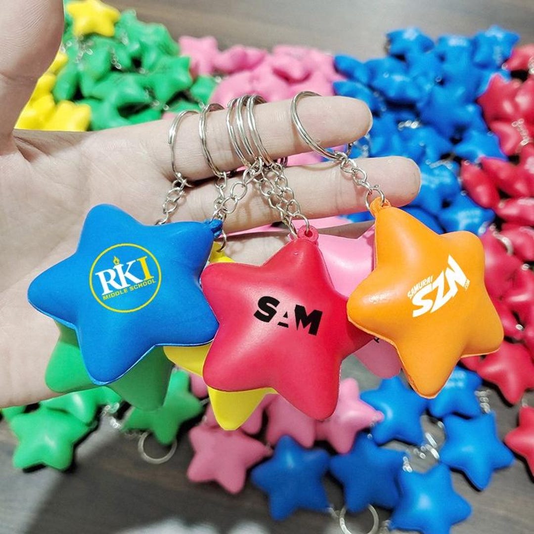 Recovery Star Keychain Personalized Star Stress Relief Keychain, Star Squeeze Toy Keyring With ...