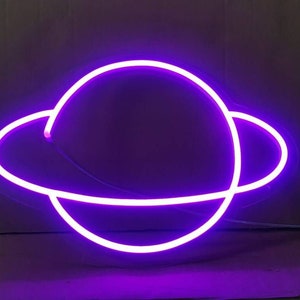 Mini Planet Neon Sign Custom Neon Sign Led Neon Light Cut Neon Sign Wall Decor Name Neon Sign Planet Neon Light Sign Children Neon Sign
