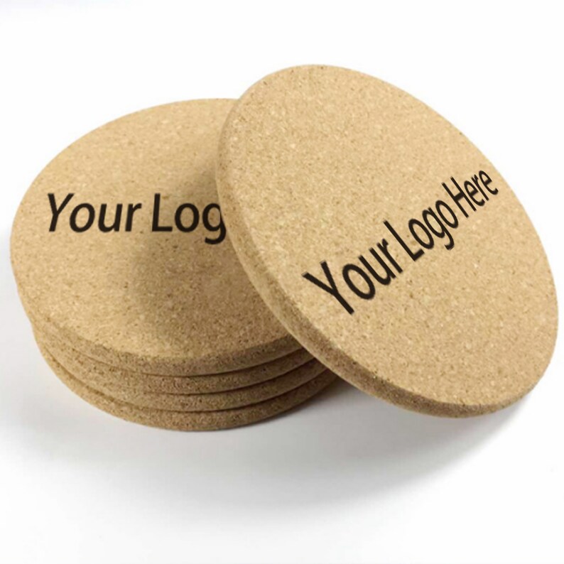 100 Pcs Custom Cork Coasters Coaster With Personalised Logo Etsy