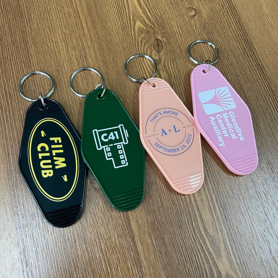100 1000pcs Hotel Motel Keychains Custom Vintage Plastic Key Tag Personalized Logo Printed Tag Promotional Gifts for Wedding party school Etsy