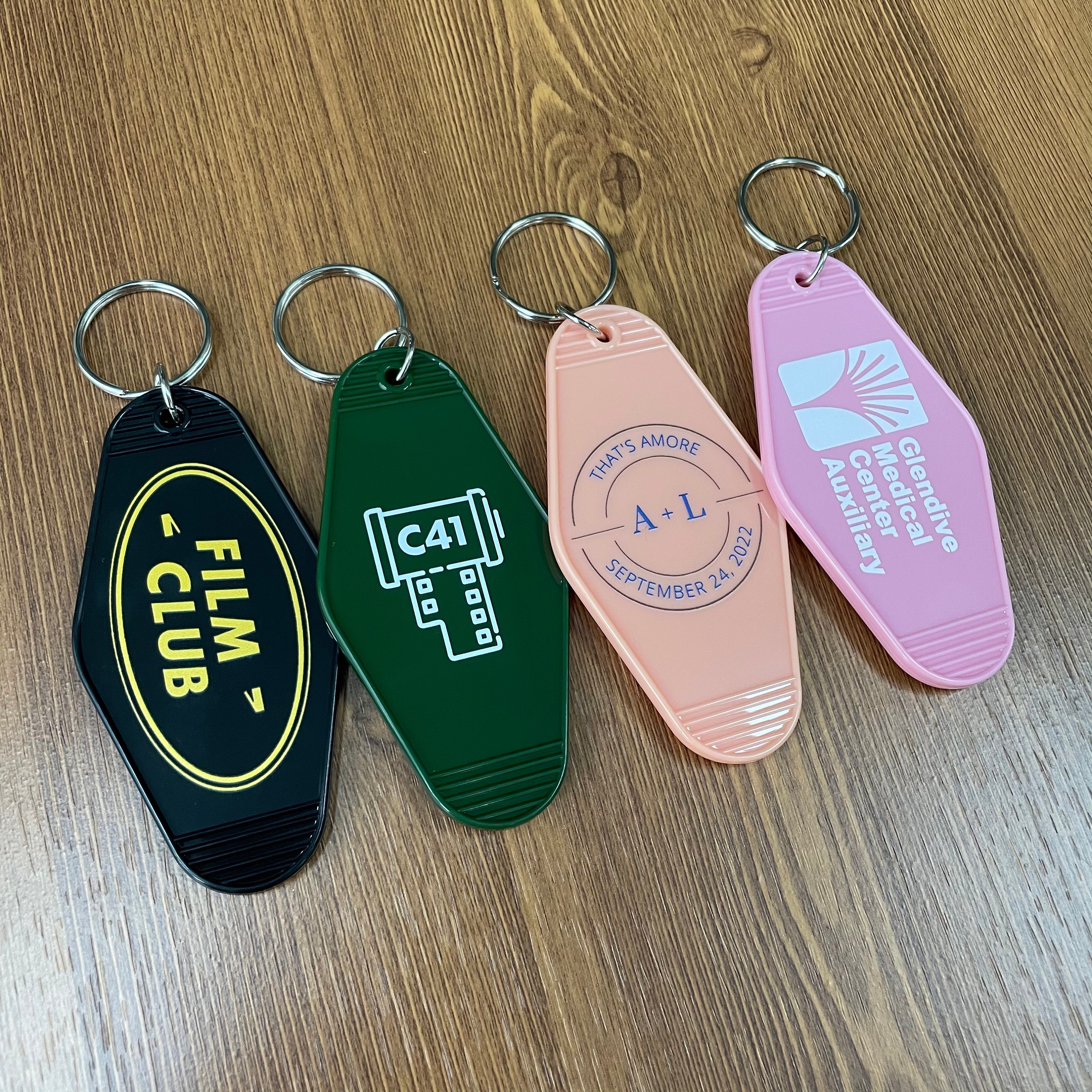 Custom motel key tags discount