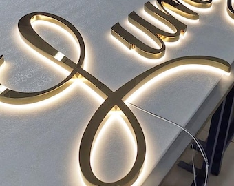 Custom 3D Backlit Business Logo Sign, Metal LED Light