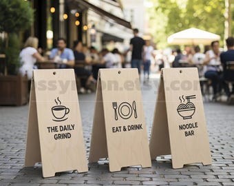 Personalisiertes Holz-A-Rahmen-Schild, Ladenschild für das Geschäft, Cafe-Restaurant-Werbedisplay