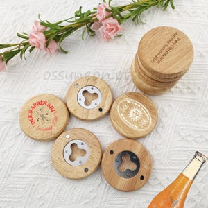 50pcs Custom Wood Magnet Bottle Opener, Personalized Wood Beer Opener for Party, Custom Gift for Drink Lover, Bachelor Party Gift