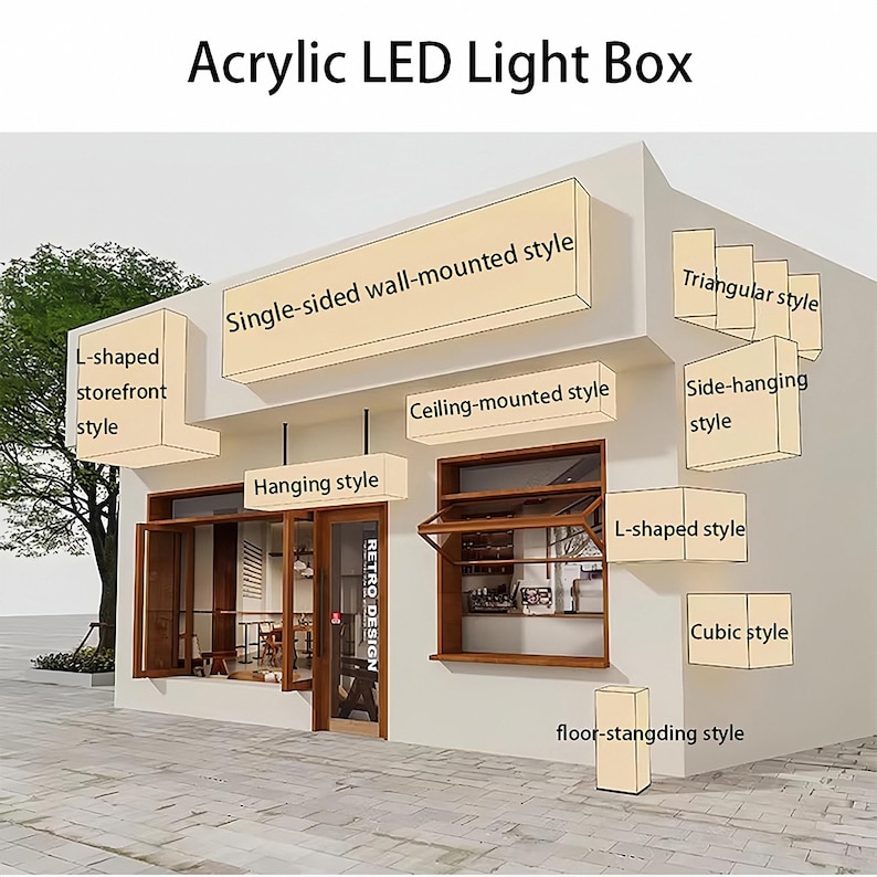 Custom Acrylic LED Light Box, Double Sided Street Sign, Beauty Salon ...