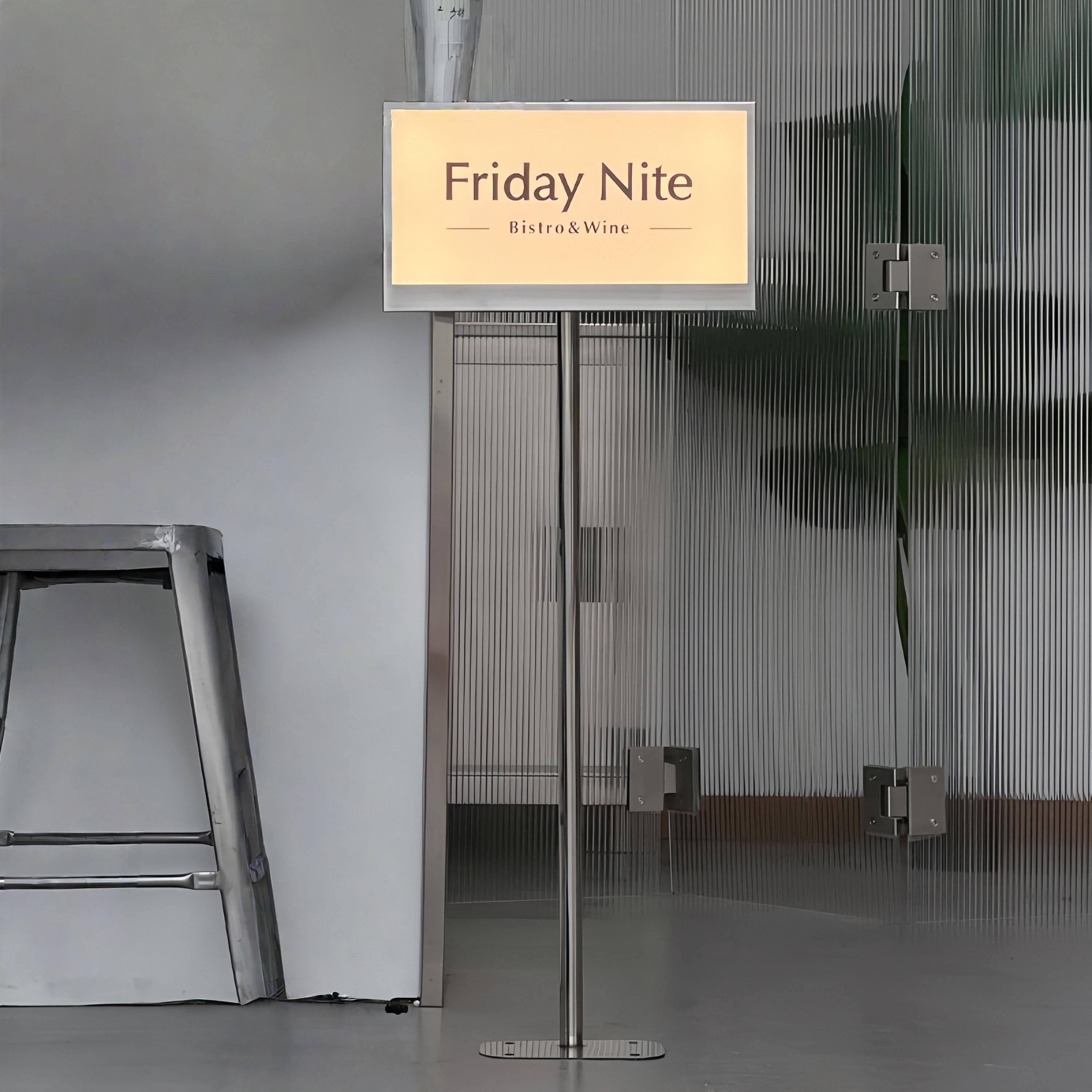Please Wait Here To Be Seated Sign - Popular restaurant furniture - Available as freestanding or self-adhesive (standard